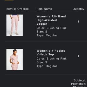 Jaanuu pink scrub set- small